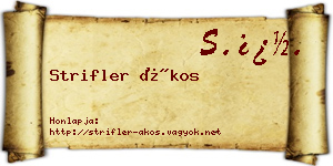 Strifler Ákos névjegykártya